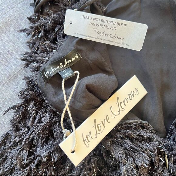 For Love & Lemons Kamara Black Mini Dress Medium NEW MSRP $198 - Picture 9 of 10
